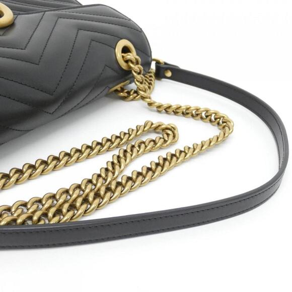 GUCCI Black GG Marmont Shoulder Bag - Picture 5 of 7